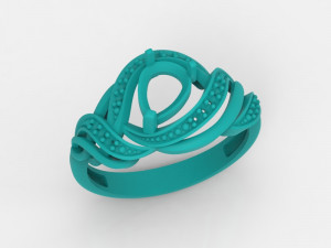 ring with pear ruby and diamonds design 3D Print Model