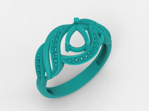 ring with pear ruby and diamonds design 3D Print Model