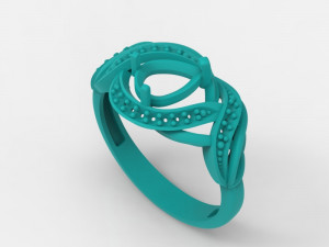 ring with pear ruby and diamonds design 3D Print Model