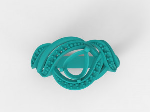 ring with pear ruby and diamonds design 3D Print Model