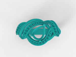 ring with pear ruby and diamonds design 3D Print Model