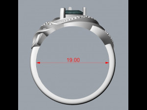 ring with pear ruby and diamonds design 3D Print Model