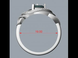 ring with pear ruby and diamonds design 3D Print Model