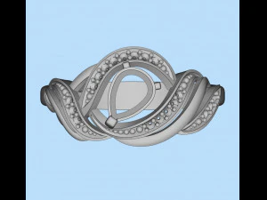ring with pear ruby and diamonds design 3D Print Model