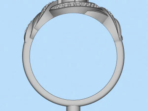 ring with pear ruby and diamonds design 3D Print Model