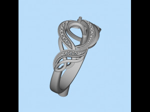 ring with pear ruby and diamonds design 3D Print Model