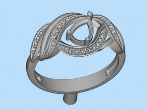 ring with pear ruby and diamonds design 3D Print Model