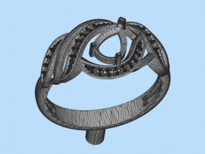ring with pear ruby and diamonds design 3D Print Model