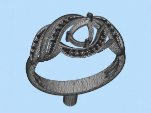 ring with pear ruby and diamonds design 3D Print Model