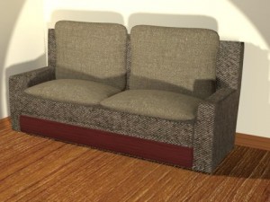 gray sofa Model 3D