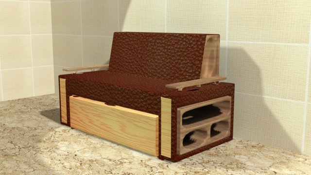 red leather sofa 3D Model .c4d .max .obj .3ds .fbx .stl .blend 