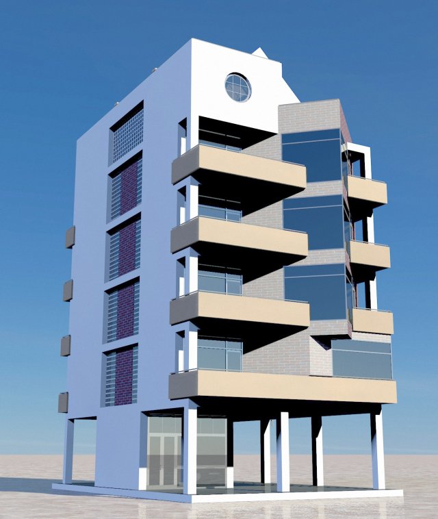 residential building 3D 모델 .c4d .max .obj .3ds .fbx .stl .blend 