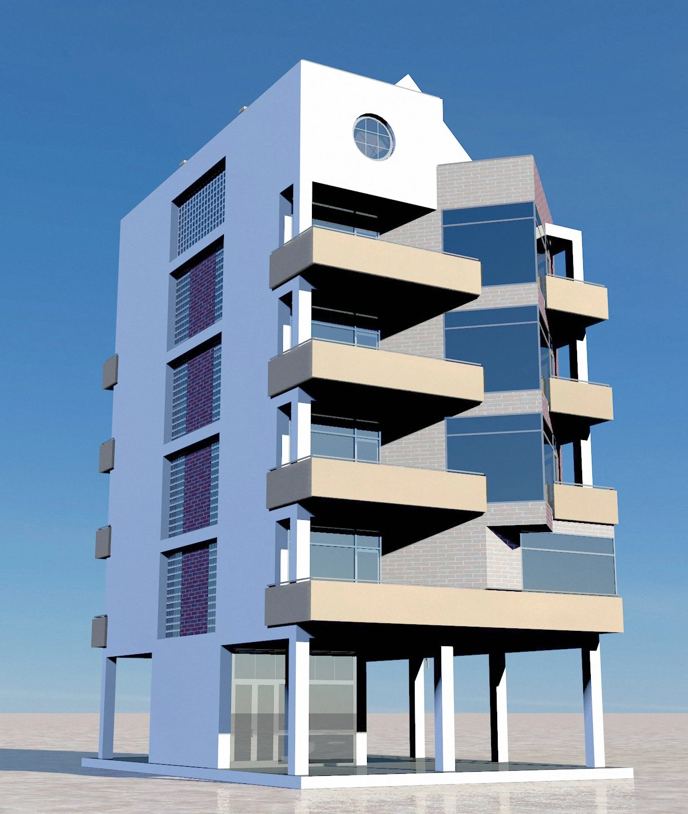 residential building 3D Model .c4d .max .obj .3ds .fbx .stl .blend 