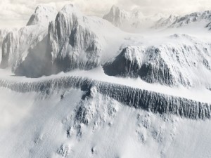 snowy mountain with road 3D Model