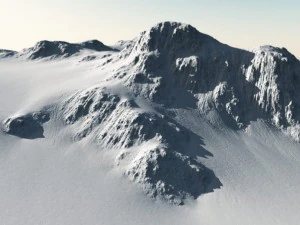 snowy mountain with road 3D Model