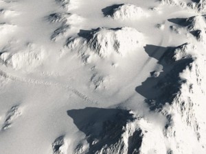 snowy mountain with road Model 3D