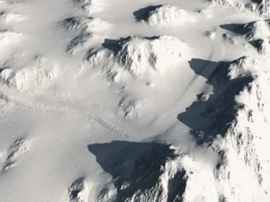snowy mountain with road 3D Model