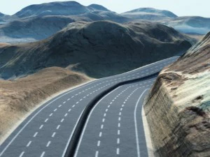 autostrada per vue Modello 3D