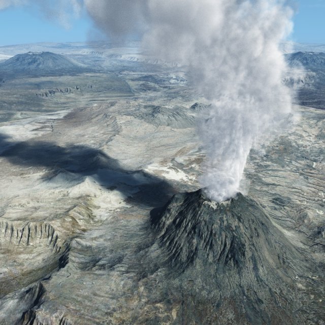 volcanoes 3D Model .c4d .max .obj .3ds .fbx .stl .blend 