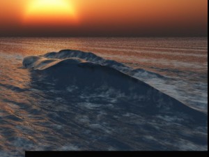 crashing waves  vue and obj Model 3D