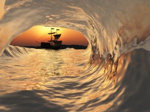 crashing waves  vue and obj Model 3D