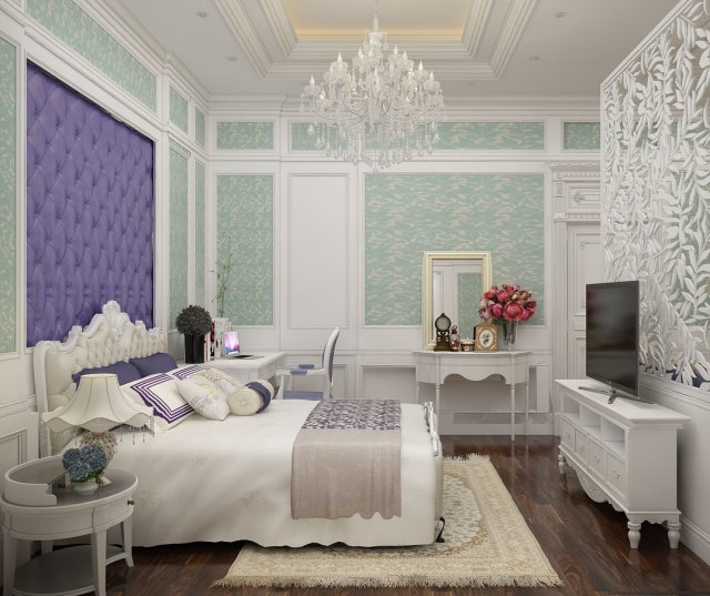 neoclassic bedroom Modèle 3D .c4d .max .obj .3ds .fbx .stl .blend 
