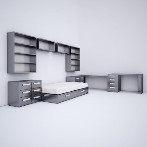 children furniture bedroom Modelo 3D .c4d .max .obj .3ds .fbx .stl .blend 