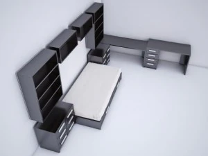 quarto de m&oacute;veis infantis Modelo 3D