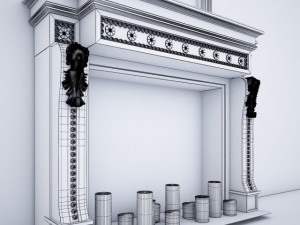 fireplace and mirror 3D Модель
