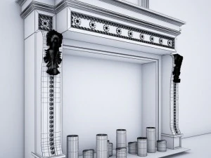 fireplace and mirror 3D Model