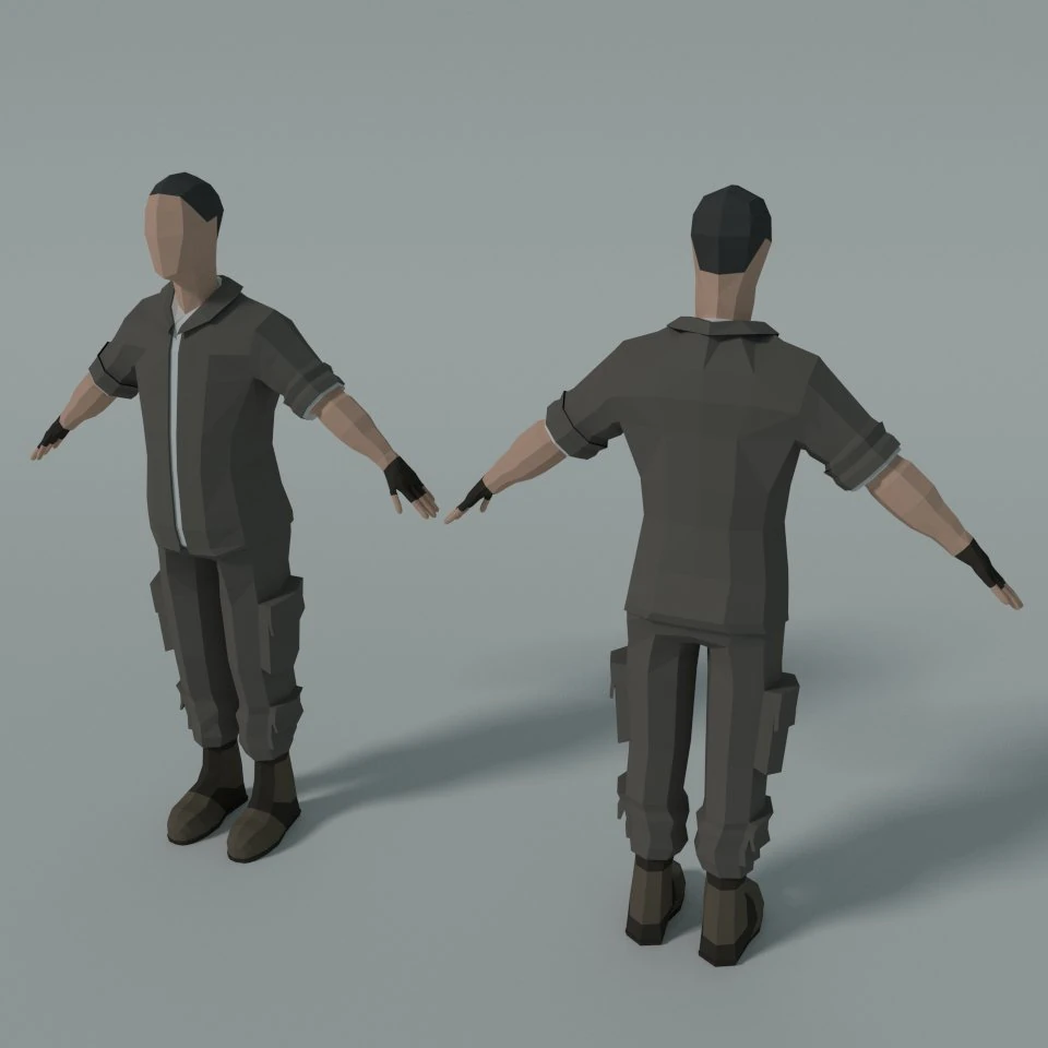 low poly soldier 3D Model .c4d .max .obj .3ds .fbx .stl .blend 