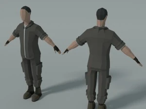 low poly soldier 3D Model