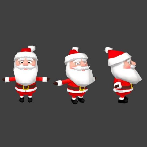 low poly santa Modelo 3D .c4d .max .obj .3ds .fbx .stl .blend 