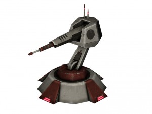 sci-fi turret for game Model 3D