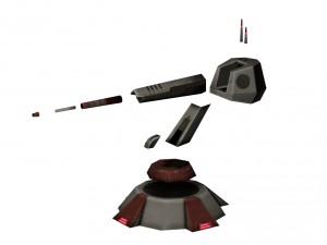 sci-fi turret for game Model 3D