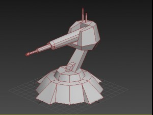 sci-fi turret for game Model 3D