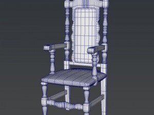 antique chair 3D मॉडल