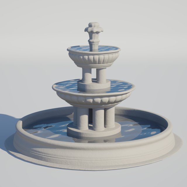 fountain 3D Model .c4d .max .obj .3ds .fbx .stl .blend 