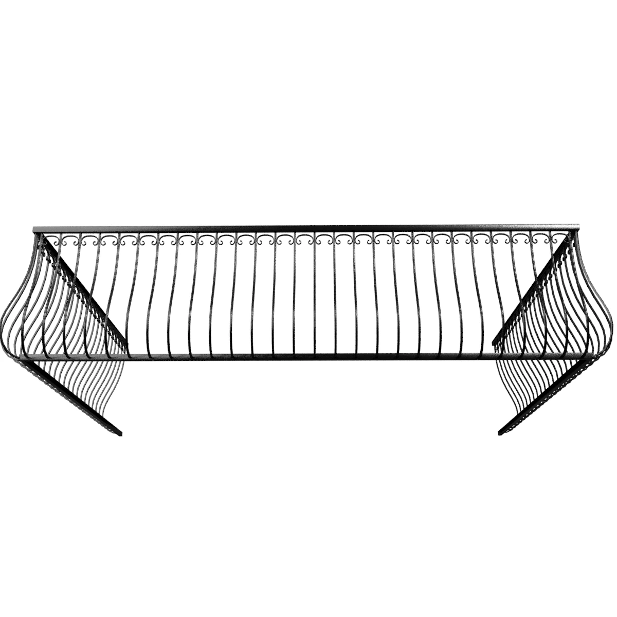 balcony railing 3D Model .c4d .max .obj .3ds .fbx .stl .blend 