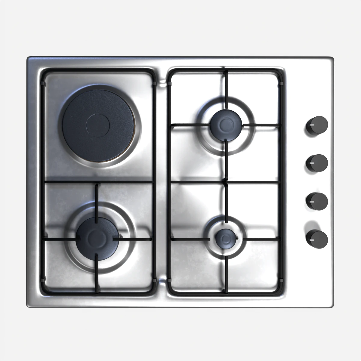 Gas Cooker 3D Model .c4d .max .obj .3ds .fbx .stl .blend