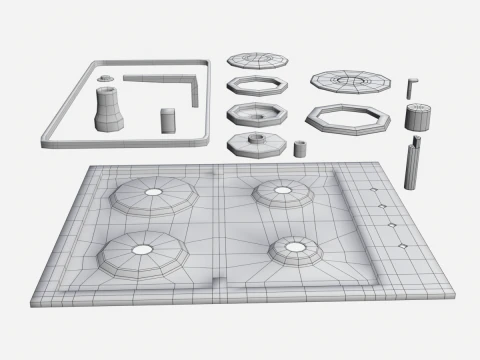 Gas Cooker 3D Model