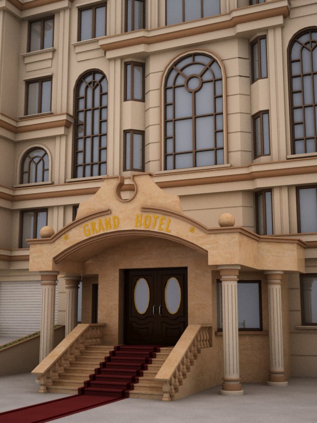 grand hotel 3D Model .c4d .max .obj .3ds .fbx .stl .blend 
