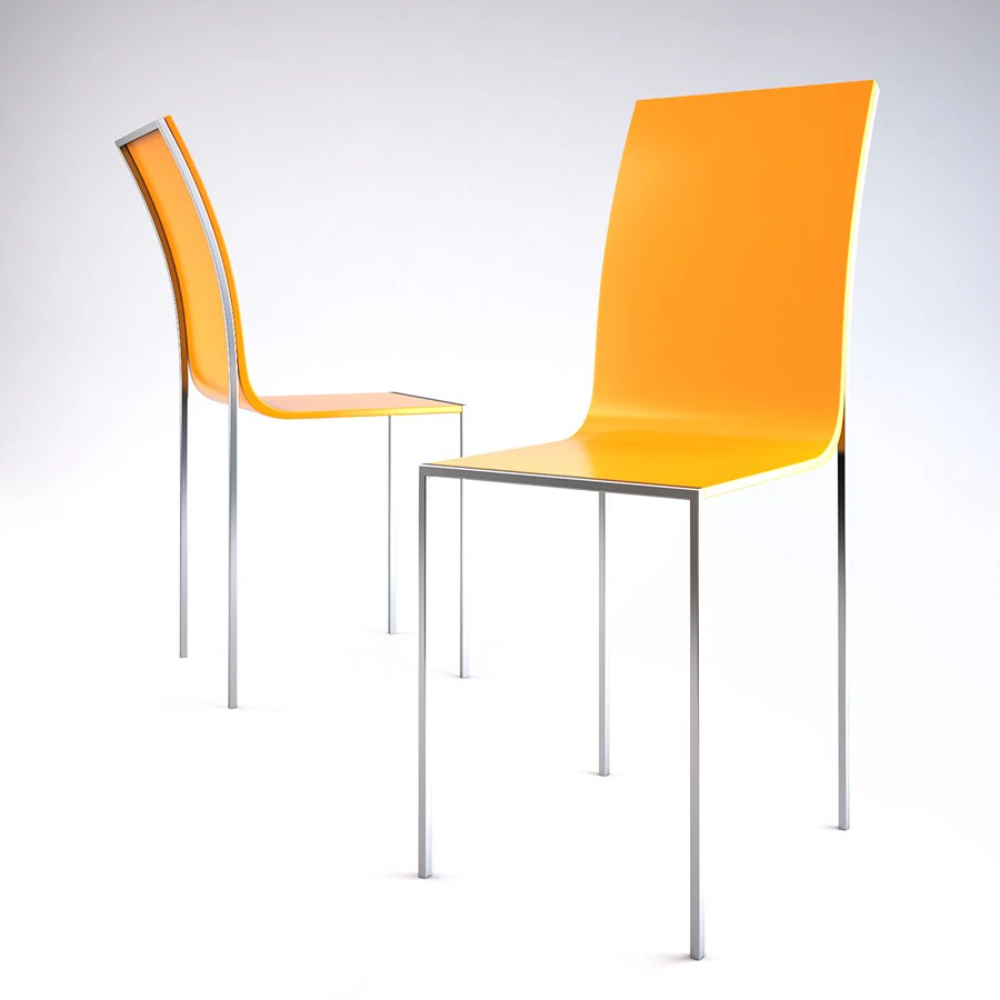 orange modern chair 3D Model .c4d .max .obj .3ds .fbx .stl .blend