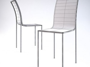 orange modern chair 3Dモデル