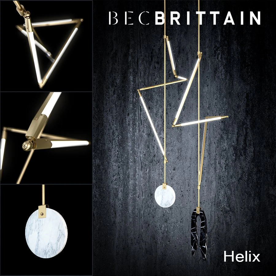 bec brittain helix hanging lamp 3D Model .c4d .max .obj .3ds .fbx .stl .blend 