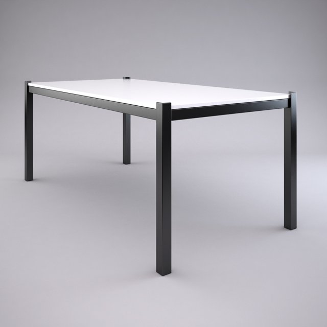 black and white table Modello 3D .c4d .max .obj .3ds .fbx .stl .blend 