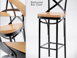 dark metal bar chair Model 3D