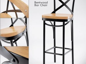 sedia da bar in metallo scuro Modello 3D