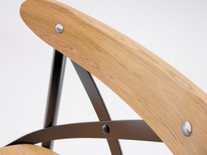 dark metal bar chair Modelo 3D