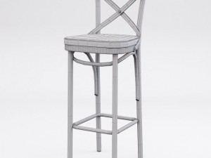 dark metal bar chair Modelo 3D